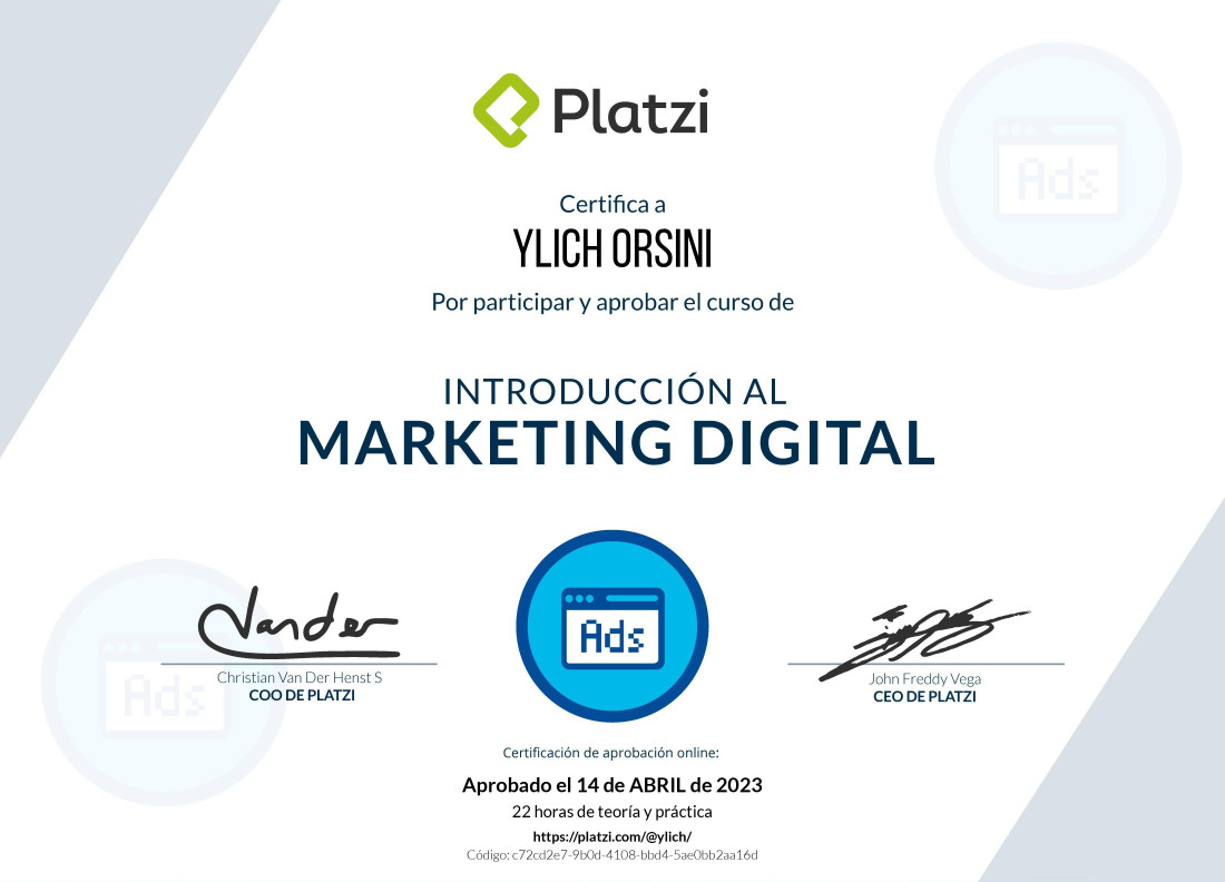 Diploma de cursos variados